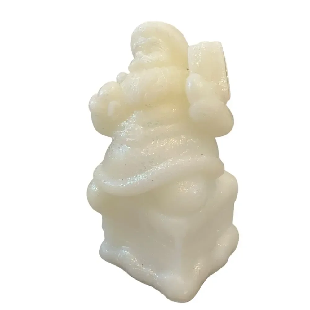 Martha Stewart Santa Flameless Christmas Internal Glow Wax LED Candle Cream New